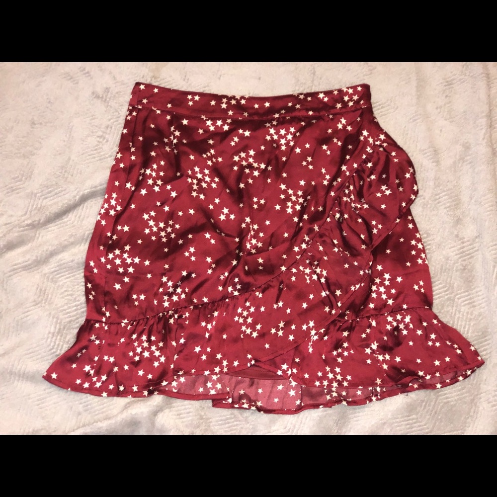 American Threads Maroon Star Wrap Skirt